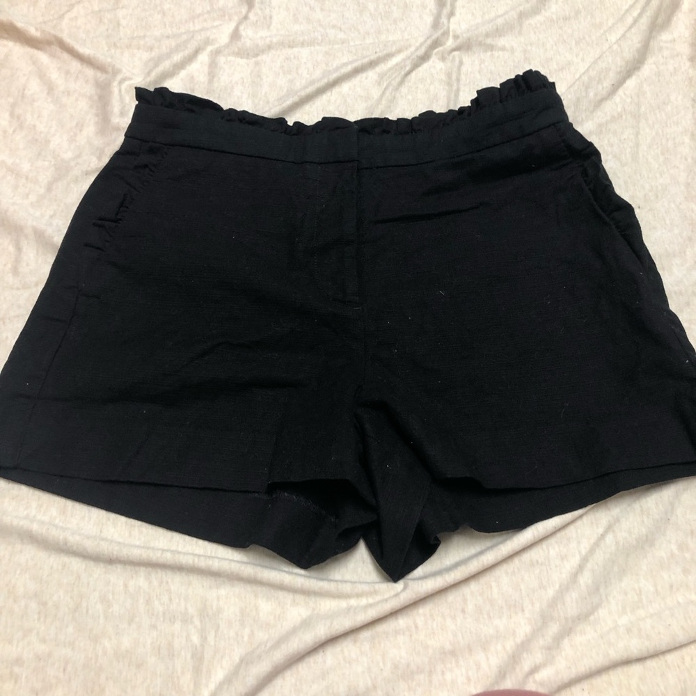Black J. Crew Ruffle Shorts